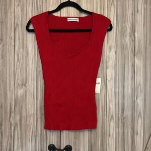 NWT Anthropologie Red Ribbed Tank Top